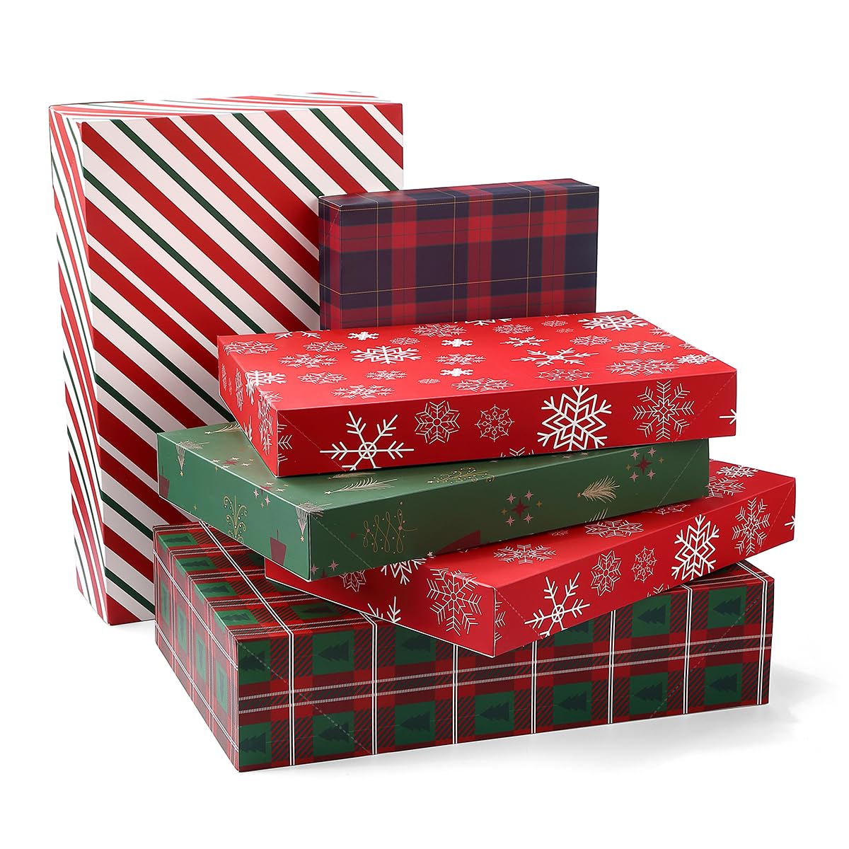 NUJOVI 13 Piece Christmas Gift Boxes with Lids - Premium Robe Boxes with 4 Inch Deep and Shirt Boxes Also Good for Pants, Lingerie, Sweaters, Clothing