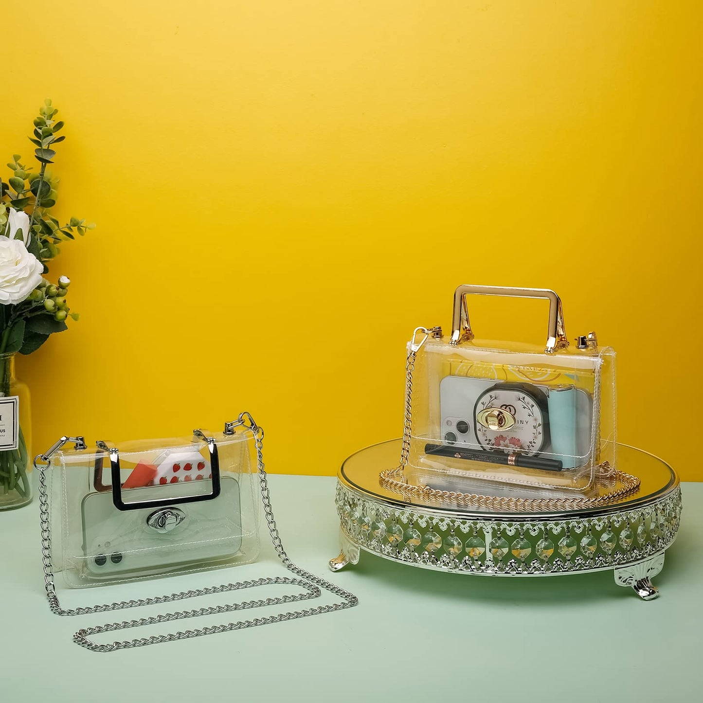 MOETYANG Clear Purse Stadium Approved for Women, Small Clear Crossbody Bag Fashion, Cute See Through Clutch Mini Shoulder Bag