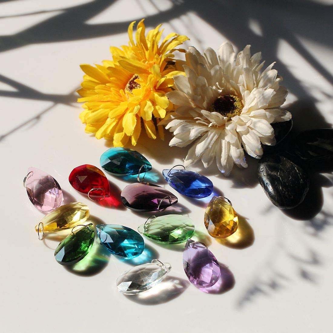 12 Pcs 38mm Multi-Color Crystal Prism Suncatcher Window Decor