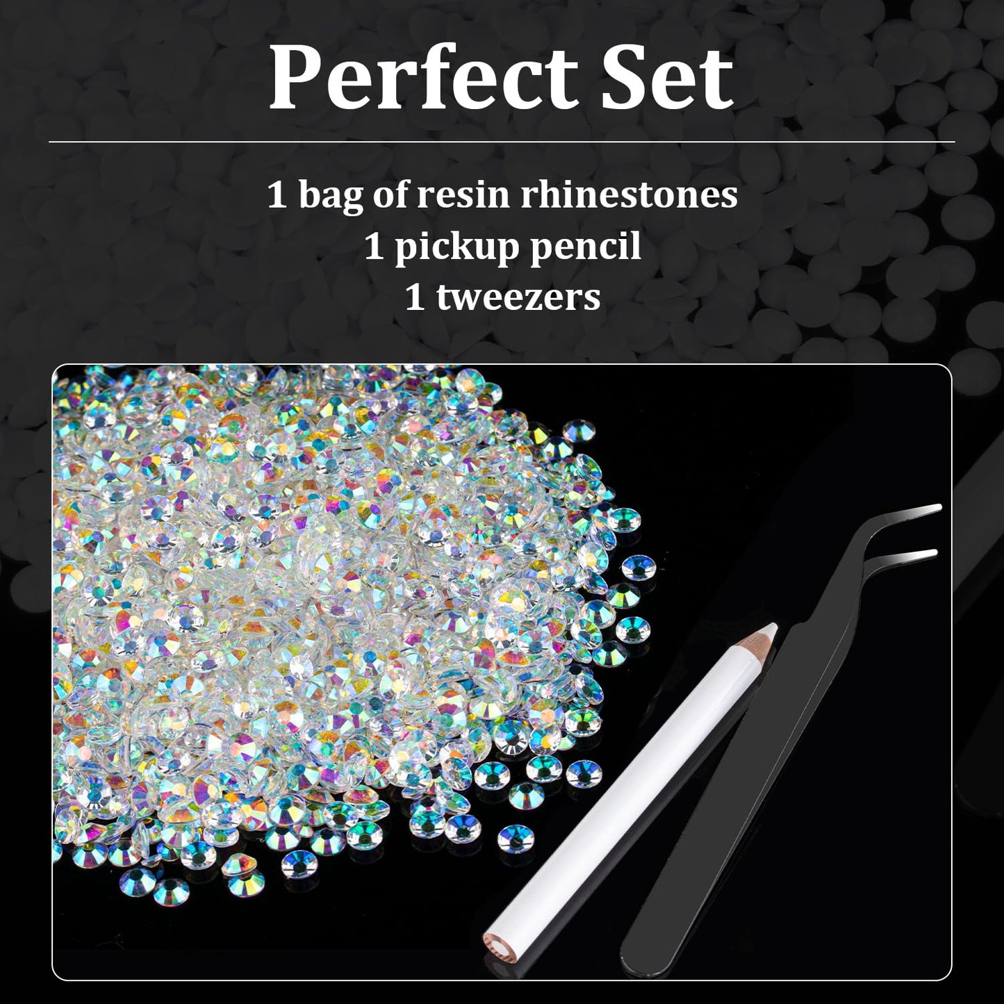 5000pcs 3mm Resin Rhinestones Bulk, Transparent AB Flatback Round Jelly Rhinestones Bedazzling Non Hotfix Crystal Gems Large Quantity Wholesale for DIY Crafts Clothes Tumblers Face Makeup Manicure