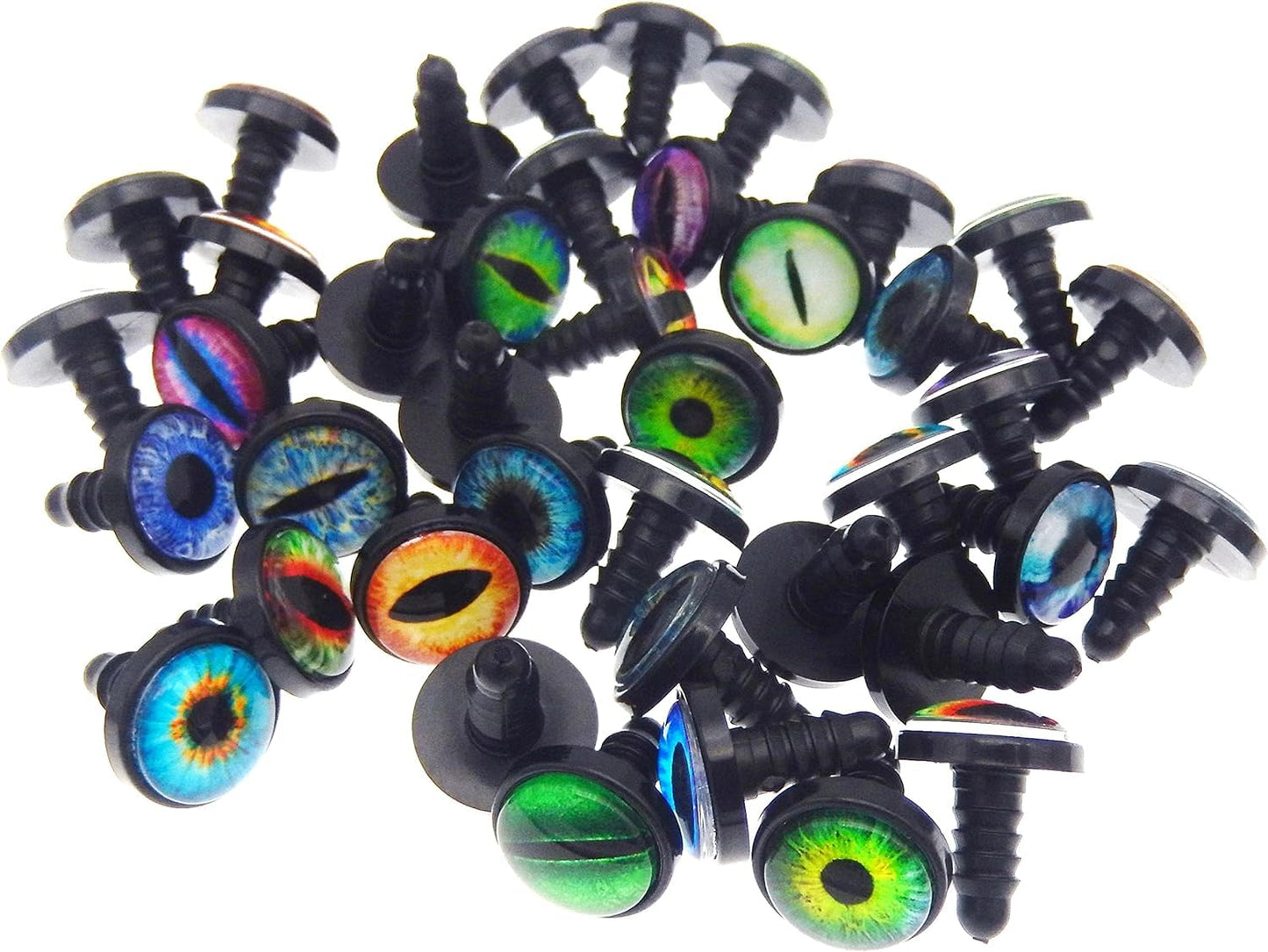 Julie Wang 40PCS 18MM Dragon Safety Eyes Animal Crafts Making Supplies for Adult Artist Model Enthusiast Amigurumi Crochet Project DIY with Washer 0.71inches
