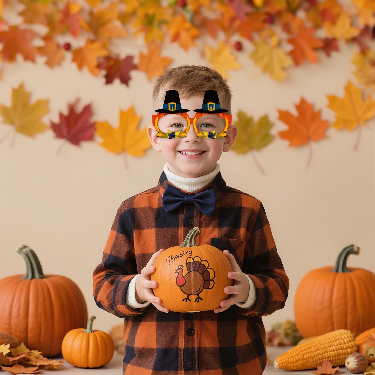 Thanksgiving Outfit Women - 12 PCS Paper Eyeglasses - Thanksgiving Dress Shirts Pajamas Sweatshirts for Girls | Friendsgiving Decorations Decor Party Supplies Essentials for Adults