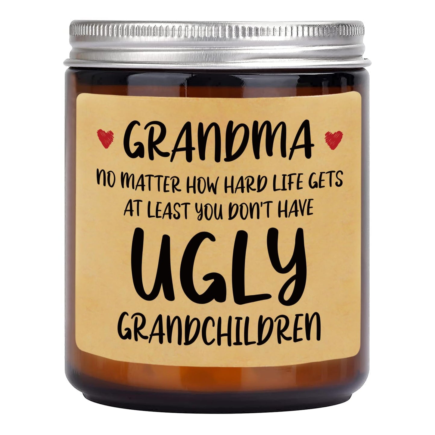 Niyewsor Grandma Gifts, Birthday Easter Gifts for Grandma, Lavender Scented Soy Wax Candle, Grandmas Gift from Grandchildren, Granddaughter, Grandkids, Handmade, 7oz