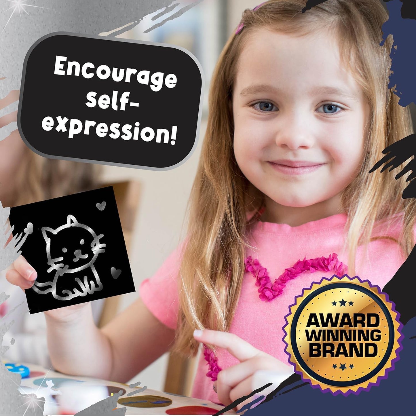 PURPLE LADYBUG Silver Holographic Scratch Art Mini Notes - Scratch Art for Kids, Summer Activities, Camping Games for Ages 4-8