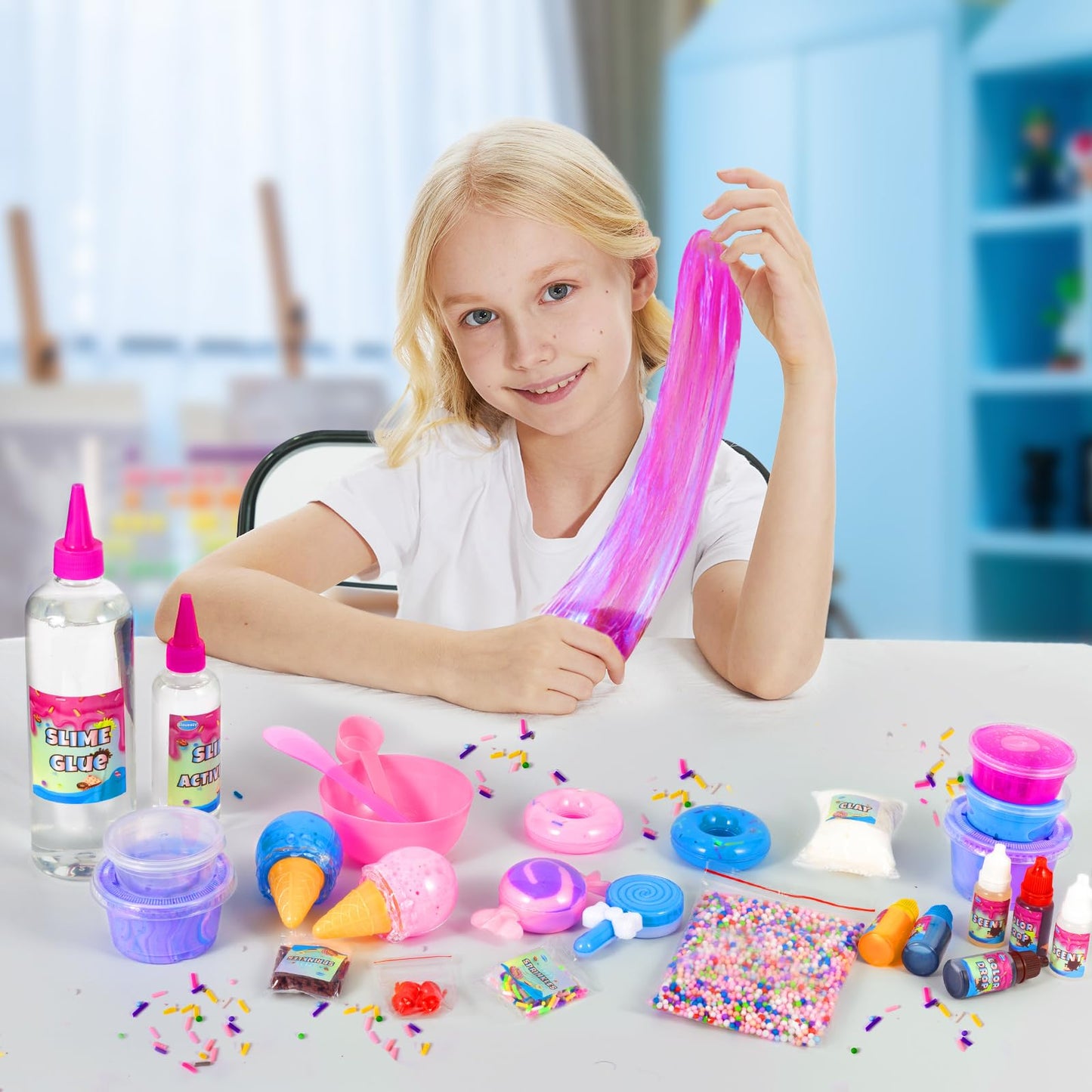 Mini Party Slime Kit for Girls and Boys, Max Party Favors Slime Making Kit to Make Butter Cloud and Foam Slime, Stress Relief Toys, DIY Slime Supplies for Girls and Boys