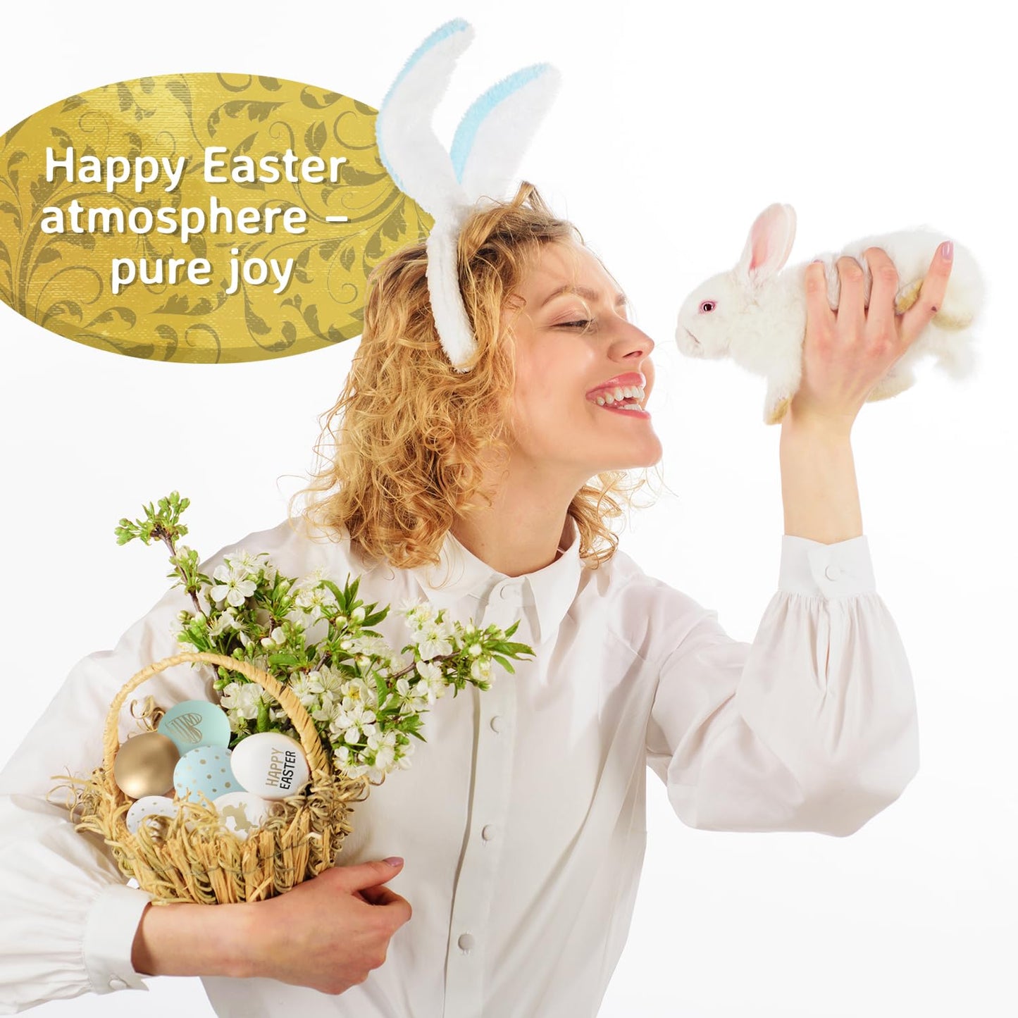 24 Charming Golden Pastel Easter Eggs I Easter Decorations 2026 I Attractive 8 Unique Designs & Bunny Patterns I Decorations for Table I Eggs for Indoor & Outdoor Use