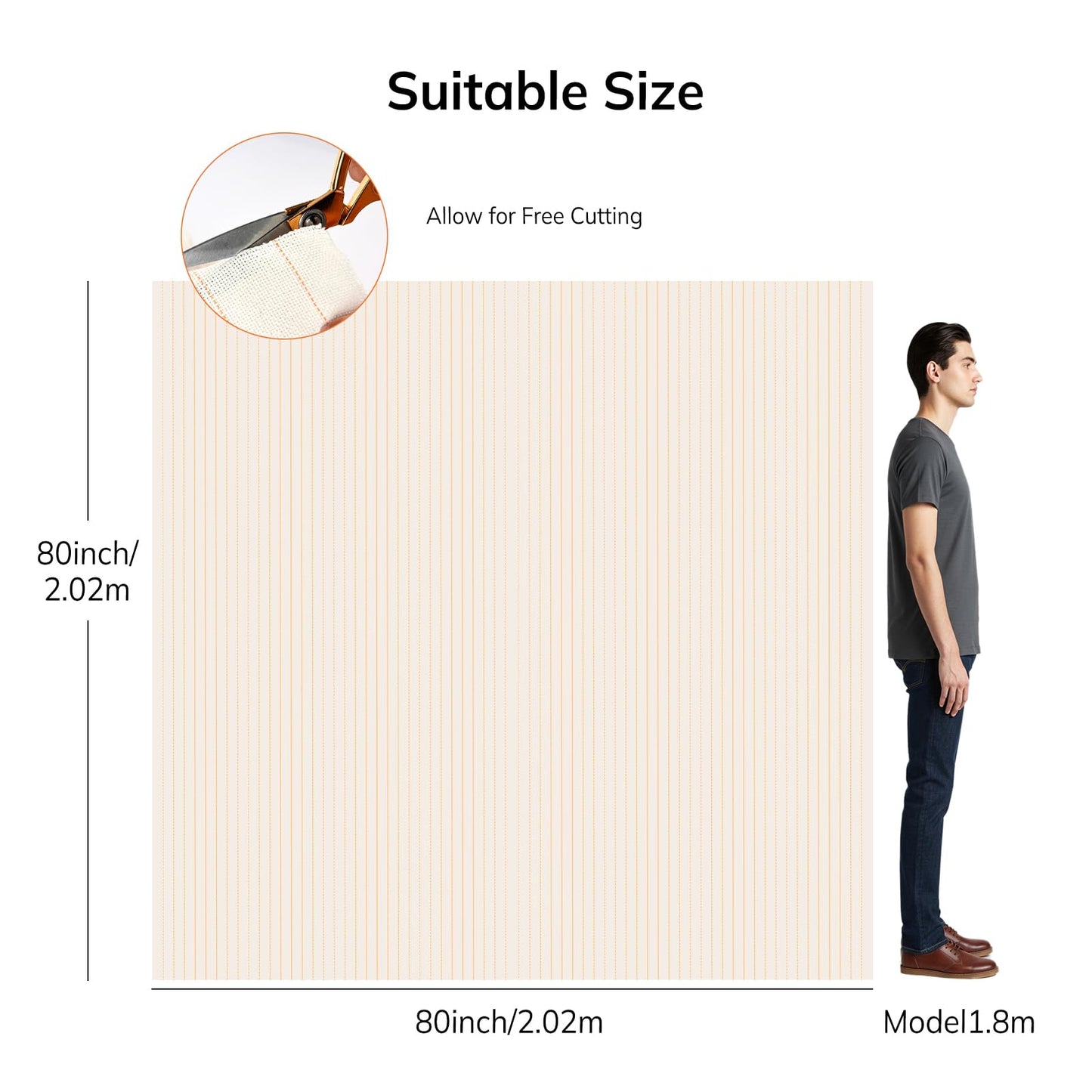 Pllieay 80" × 80" Large Overlocking Primary Tufting Cloth, Monks Cloth with Yellow Marked Lines, Punch Needle Fabric, Monks Clothes for Punch Needle, Tufting Guns and Carpet Punching