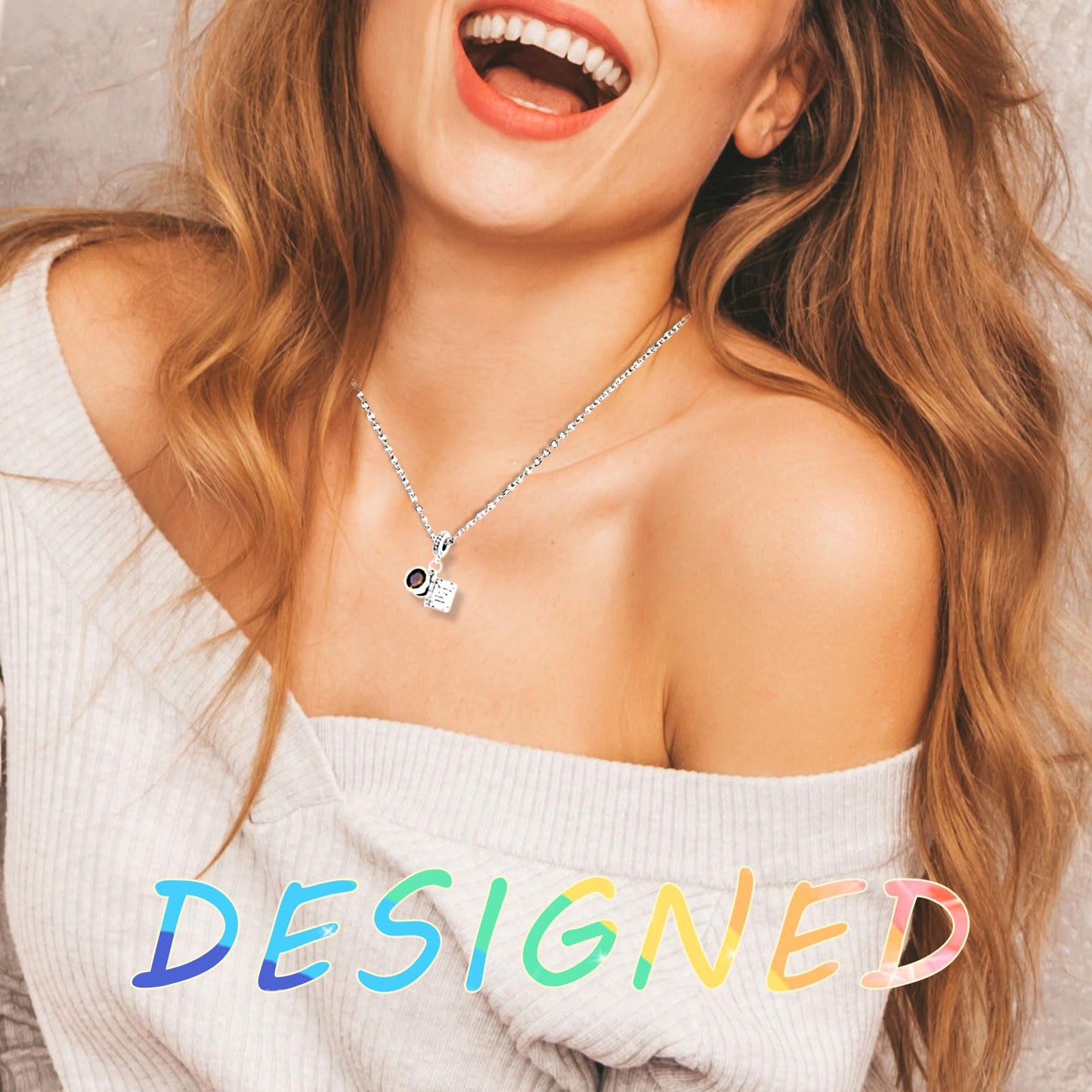 NUJIFFY 925 Sterling Silver Charms Beads for Bracelets Necklaces, Airplane Passport Sister Heart Coffee Music Book Travel Pendant, Pink Color Cute Animal Jewelry Graduation Birth Gifts for Women Men