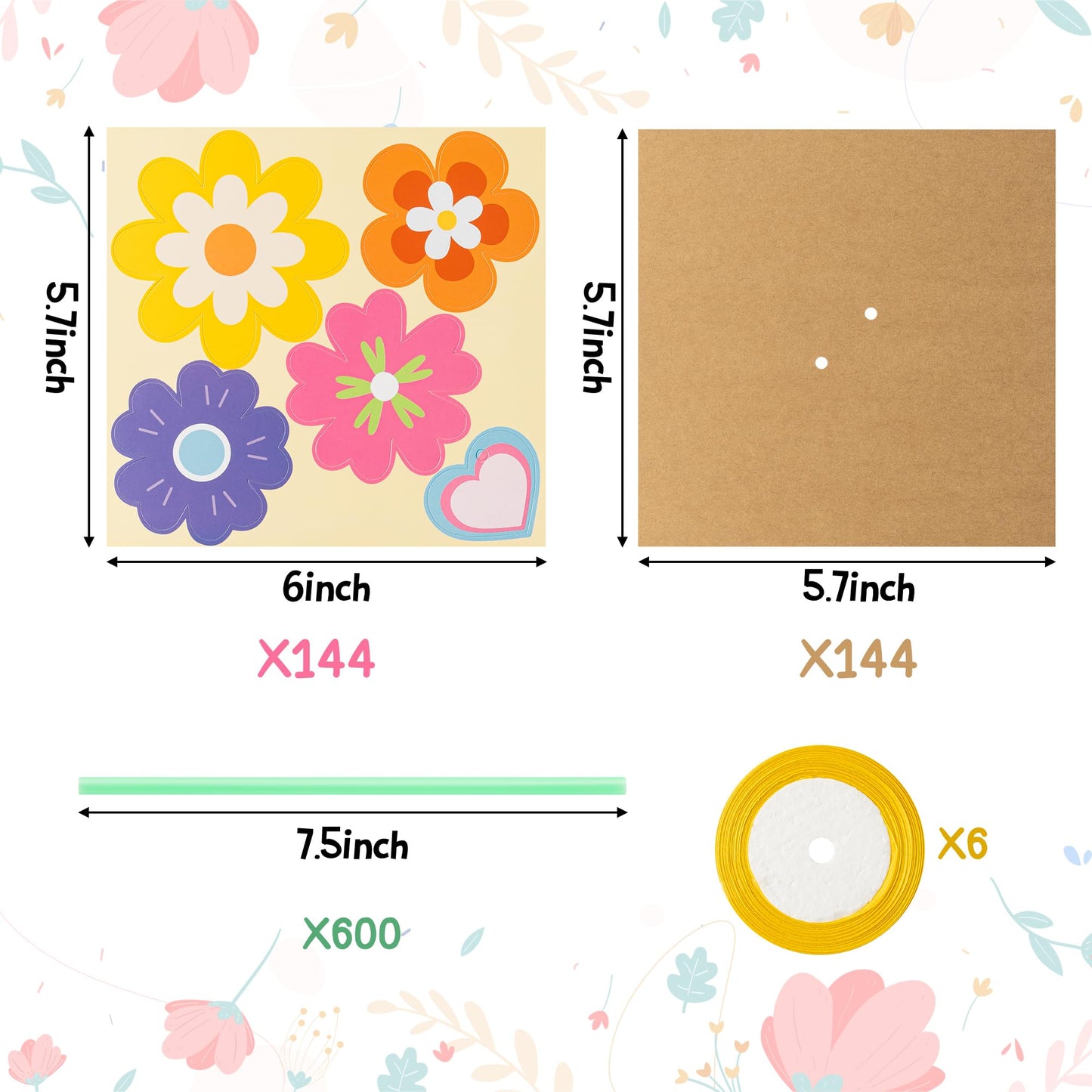 BeYumi Flower Bouquet Craft Kit - 24Pcs Mother's Day Flower Bouquet Craft for Kids Make Your Own Bunch of Flowers Teacher Appreciation Week DIY Thankful Gift Set School Classroom Home Fun Activities