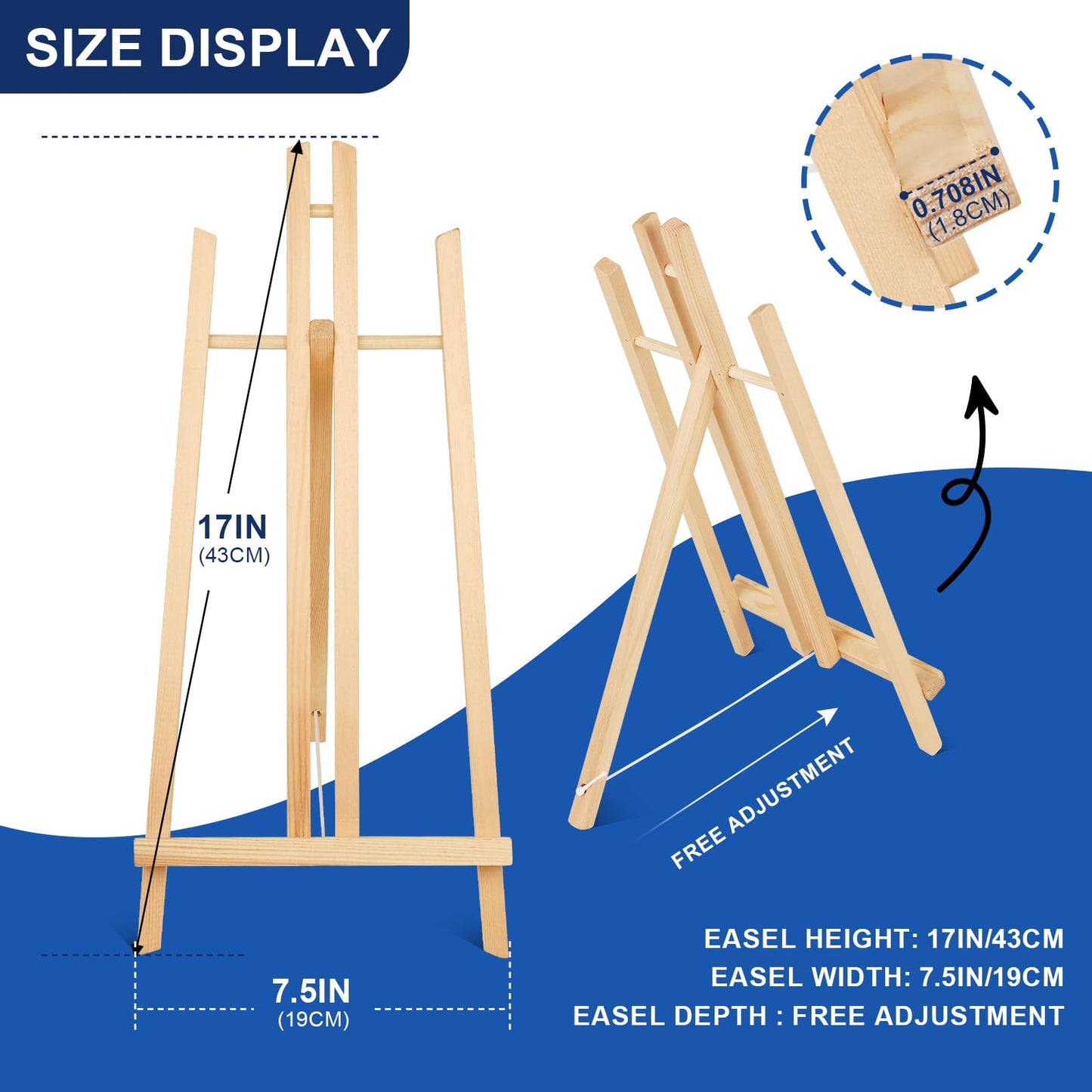 2pcs 17 Inch Tabletop Easels, Easel Stand for Painting,Tripod, Painting Party Easel, Kids Student Desktop Easel for Painting,Paint Easel for Canvas Painting