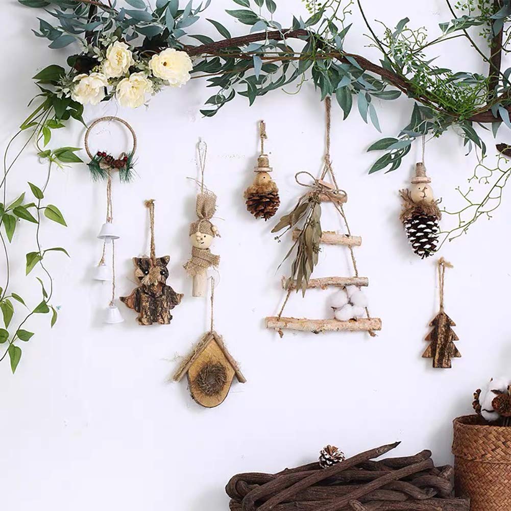 7 Rolls Jute Ribbons Burlap Ribbon Natural Jute Rope Decorative Jute Twisted String for Gift Wrapping Crafts Party Home Decoration (23.9 Yards)