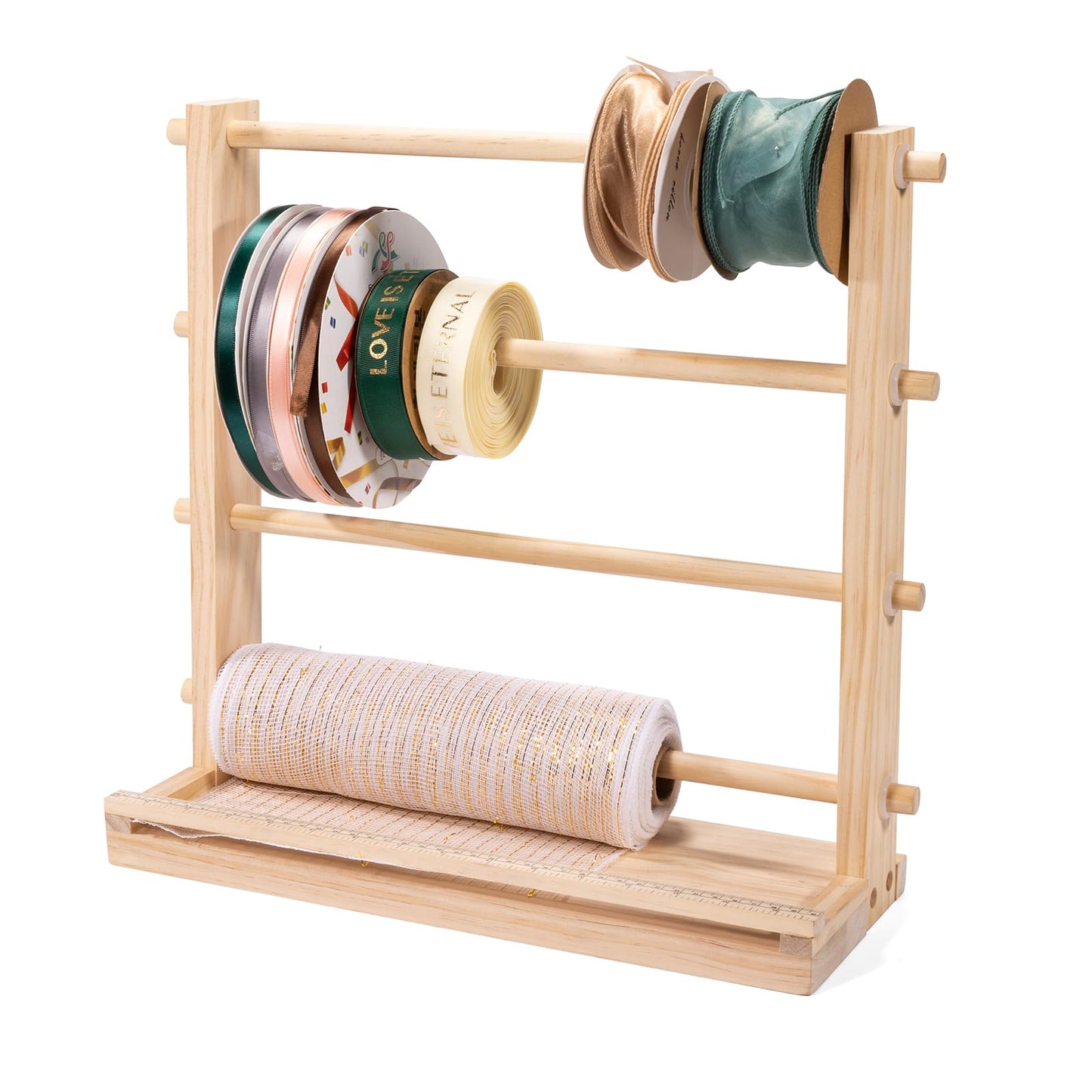 Ribbon Storage Rack Spool Holder Organizer Sewing Craft Wreath Mesh Crochet Thread Tulle Roll Washi Tape Craft Florist Wrapping，15.7 in