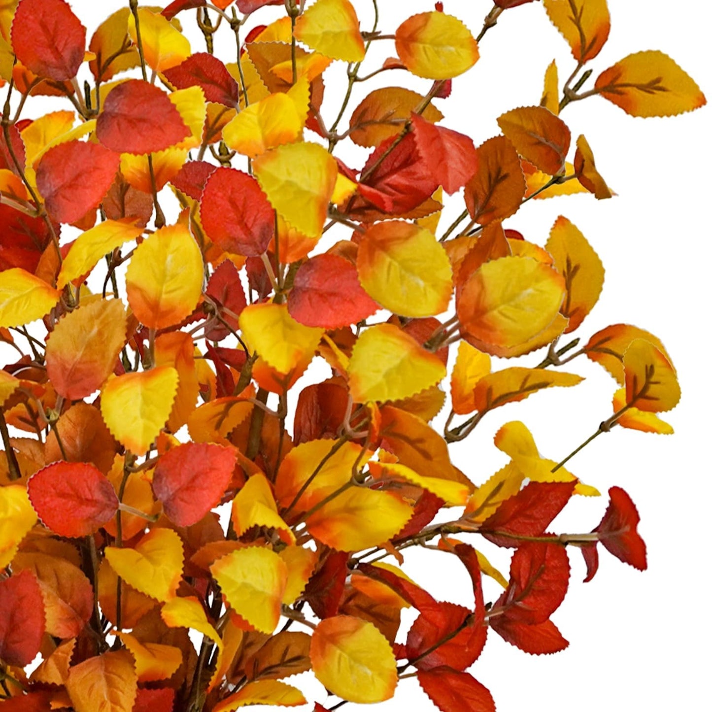 16pcs Artificial Fall Leaves Stems, 27" Fall Flowers Eucalyptus Leaves Branches Faux Fall Leaf Spray Fall Decorations for Home Floral Arrangement Autumn Table Centerpiece
