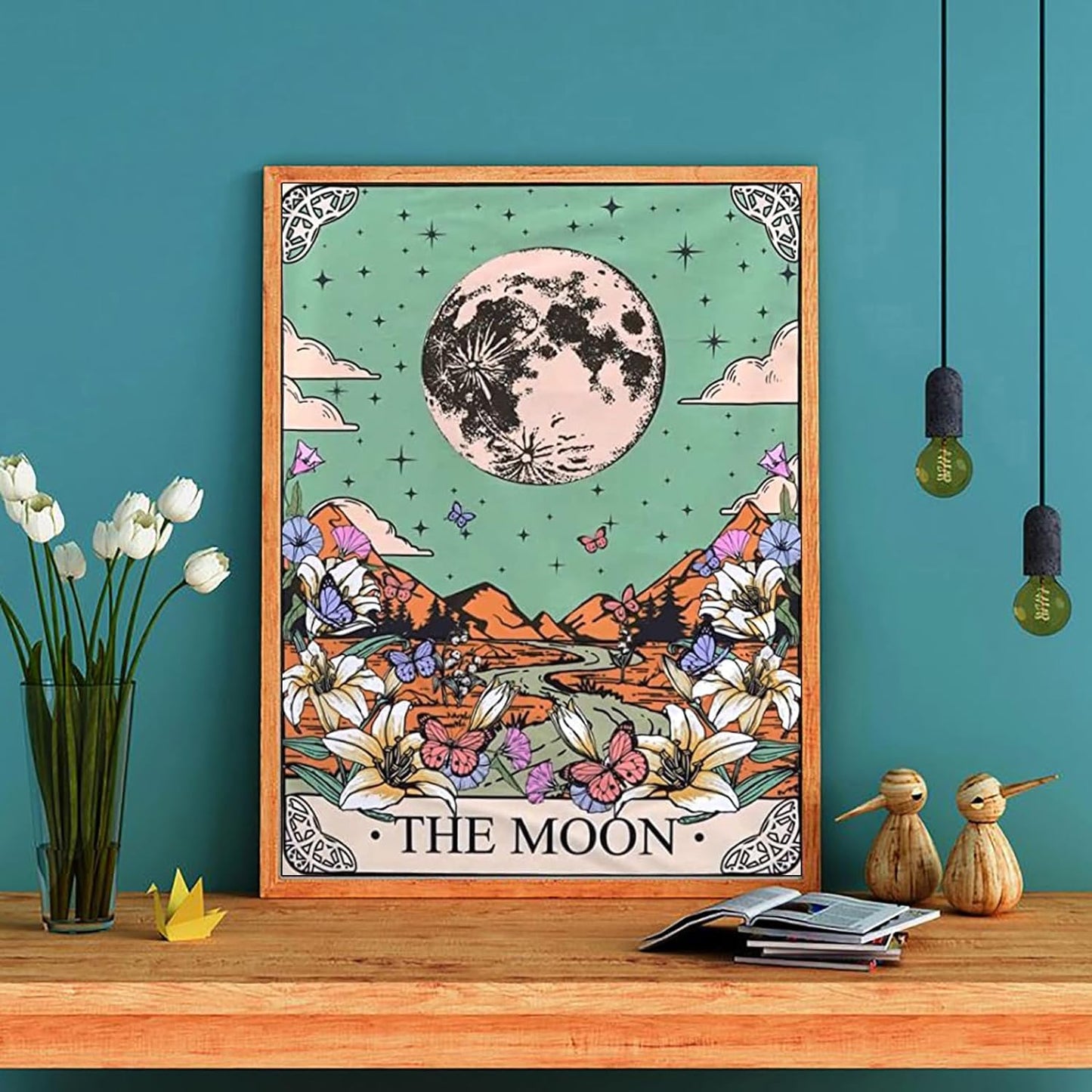 3 Pack Tarot Cards Stamped Cross Stitch Kits - Sun Moon Stars Embroidery Kits for Beginners Adults,11 CT Patterns Dimensions Counted Cross Stitch Kits Arts Craft Kits 12 x 16 inch