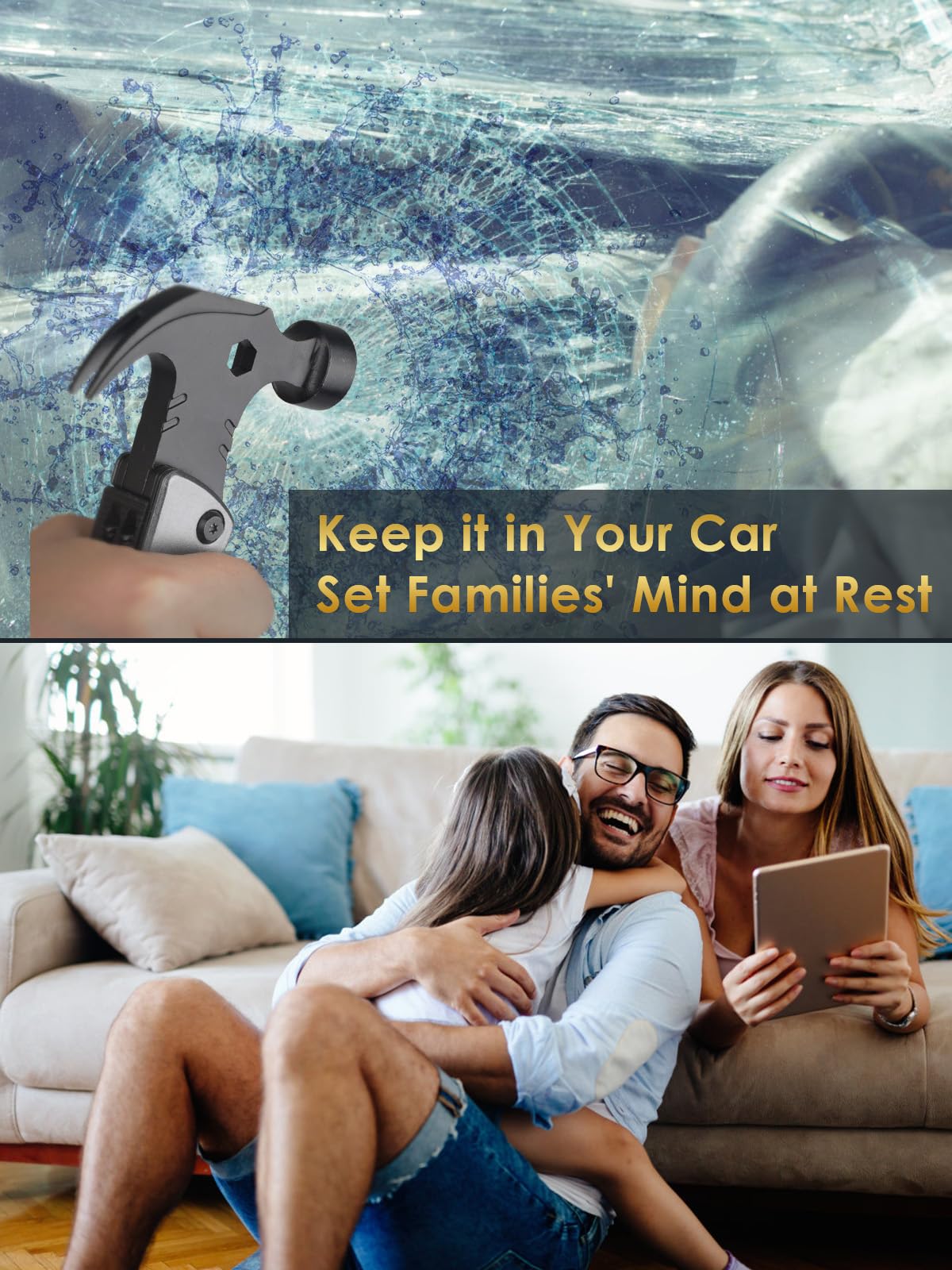 Fathers Day Dad Gifts from Daughter Son Wife, 13 in 1 Hammer Multitool, Cool Camping Accessories Survival Tools, Unique Birthday Present Ideas Gifts for Men, Husband, Grandpa, Step Dad, Him