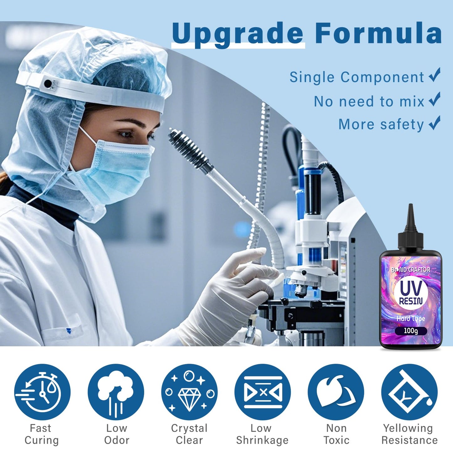 UV Resin 300g, Fast Curing Clear Epoxy Resin Hard Type for Jewelry Making, Craft, DIY