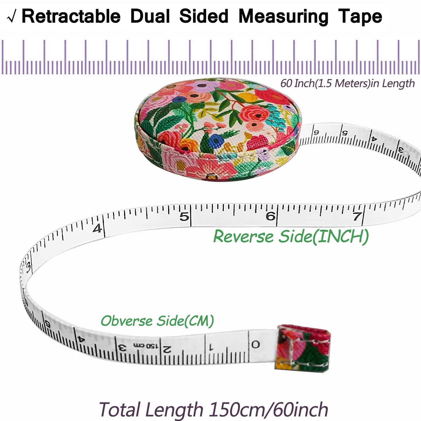 Tape Measure for Body Measuring Fabric Sewing Tailor Ruler Flexible Soft Pocket Small Mini Body Measurement Cloth Measuring Tape 60 Inch Premium Leather Retractable Tape Measure