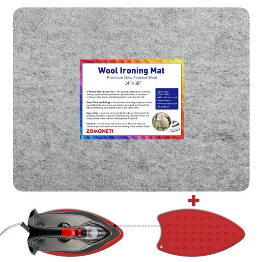 18" x 14" Wool Pressing Mat 100% New Zealand Felted Wool Ironing Mat Pad Blanket for Quilter, Sewing, Quilting Supplies and Notions