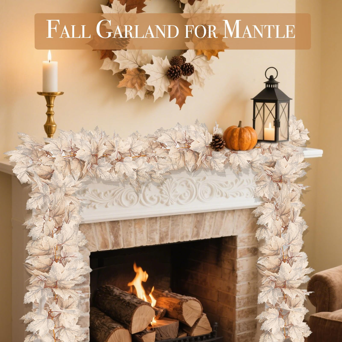 2 Pack Fall Maples Leaves Garland 6 FT Artificial Fall Decorations for Home