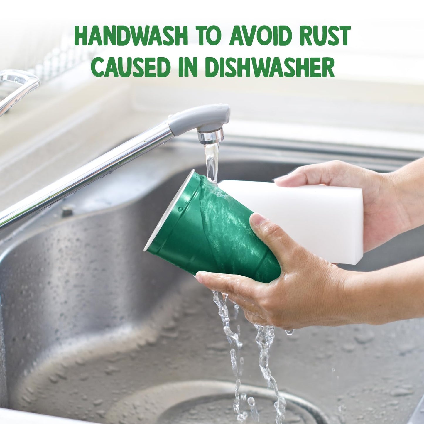 Steel Chill Cups 16 oz. Party Cup Football 'It's Good' Goal Post Design for Cold Drinks, Durable, Disposable, Recyclable, Made in USA, Green 12 Count