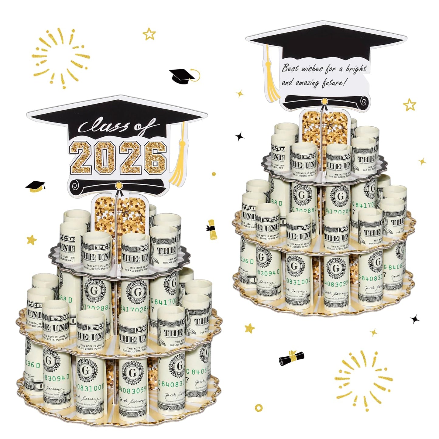 Crafterlife Graduation Money Holder for Cash Gift, 2026 Graduation Gifts Money Holder Leis Cash Cake for Congrats Class of 2026 Graduation Party Supplies (1 pcs)
