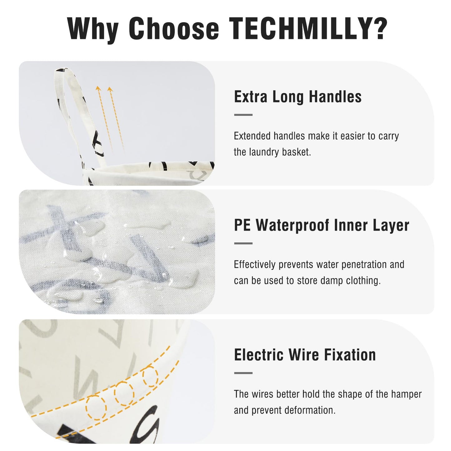 Large Storage Basket for Girls and Boys, Collapsible Laundry Hamper with Long Handles, Toy Bins for Nursery, Kids Room Décor