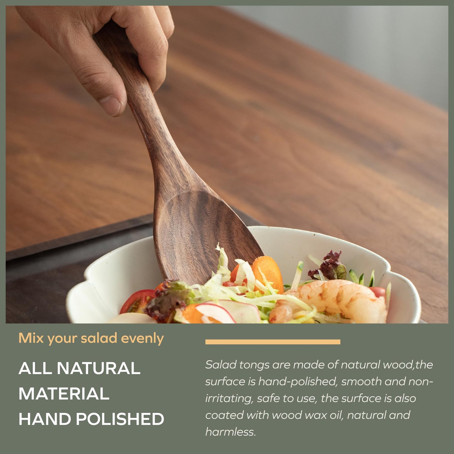 Muso Wood Acacia Salad Servers,10-inch,set of 2 (Acacia salad servers)