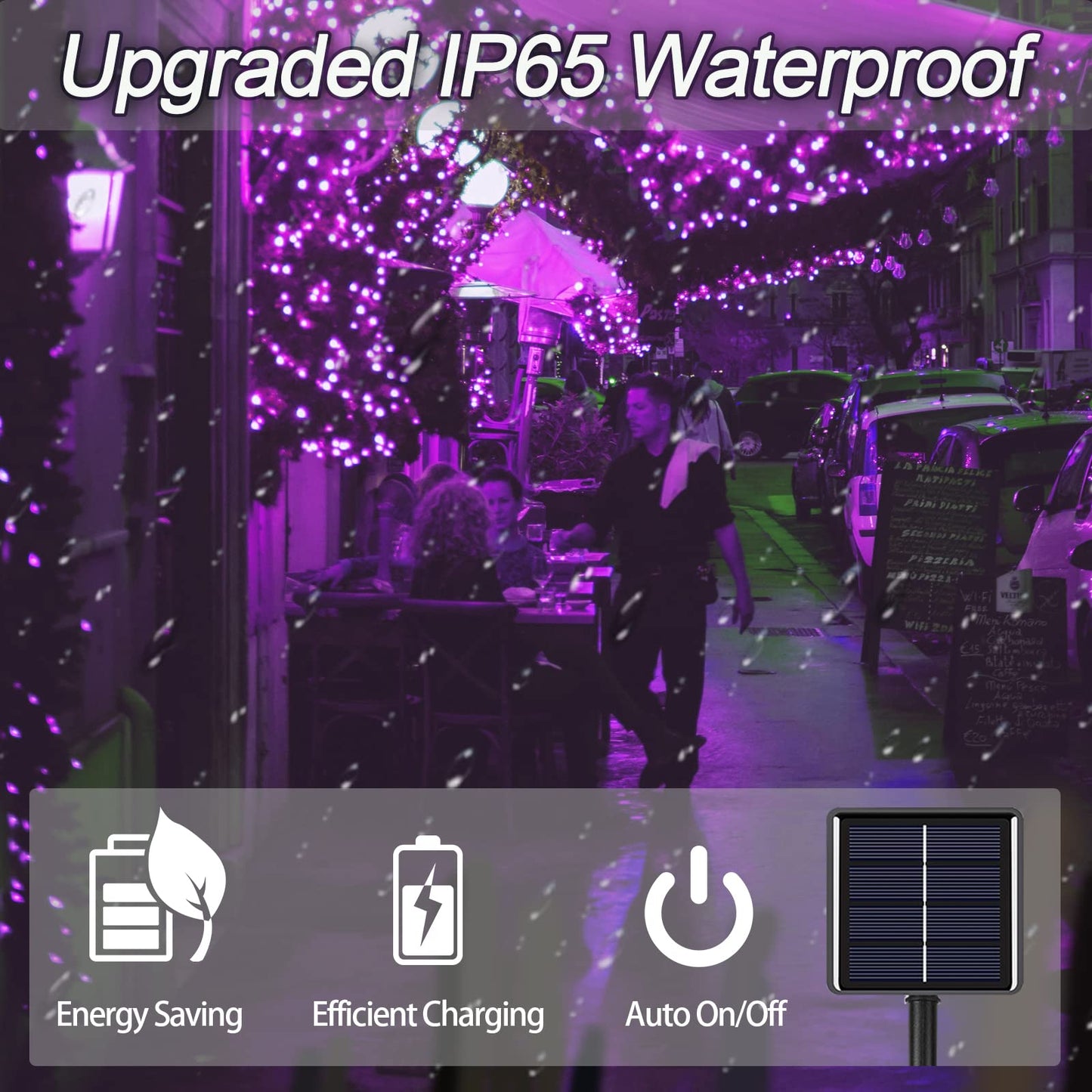 2 Pack Solar String Lights Outdoor, 200 LED Extra-Long 72FT Solar Powered Lights with 8 Lighting Modes, Waterproof Outdoor Lighting Decoration for Garden, Patio, Balcony, Xmas, Wedding, Party