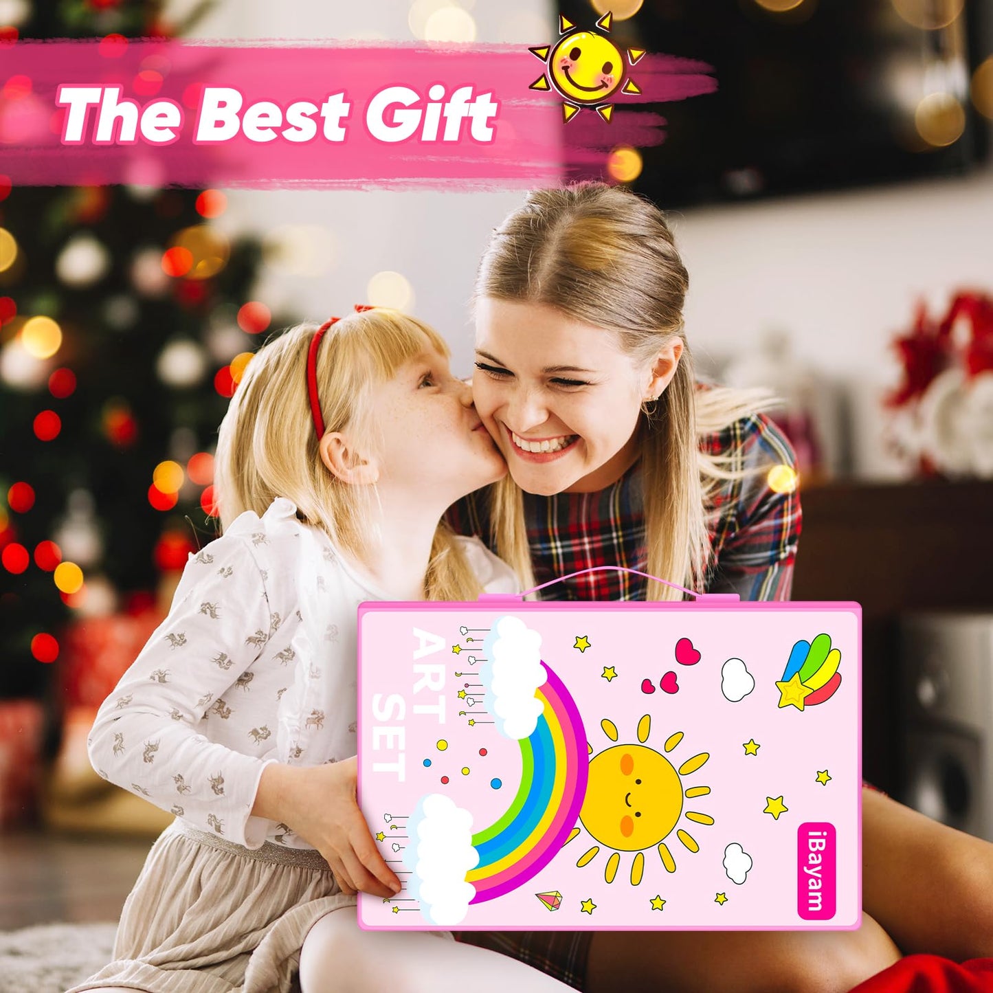 iBayam Art Supplies, 149-Pack Drawing Kit Painting Art Set Art Kits Gifts Box, Arts and Crafts for Kids Girls Boys, with Coloring Book, Crayons, Pastels, Pencils, Watercolor Pens (Pink)