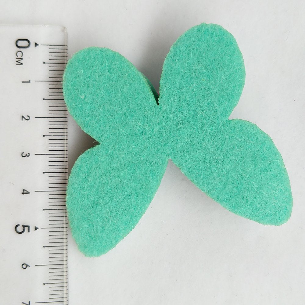 Chenkou Craft 15pcs New Padded Felt Butterfly Satin Ribbon Flowers Beads Appliques Wedding A454 (Multi-Color)