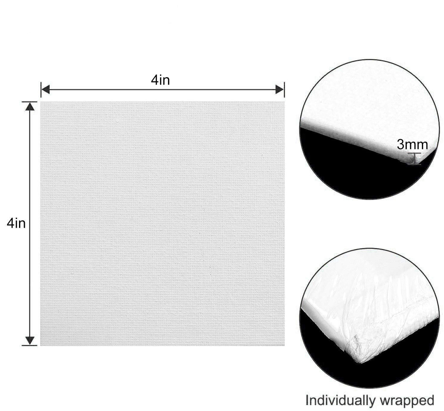 24 Pack Mini Canvas Panels 4x4 Artist Canvas Boards, Double-Wrapped Acid Free Small Art Canvas Value Pack for Oil & Acrylic Painting.