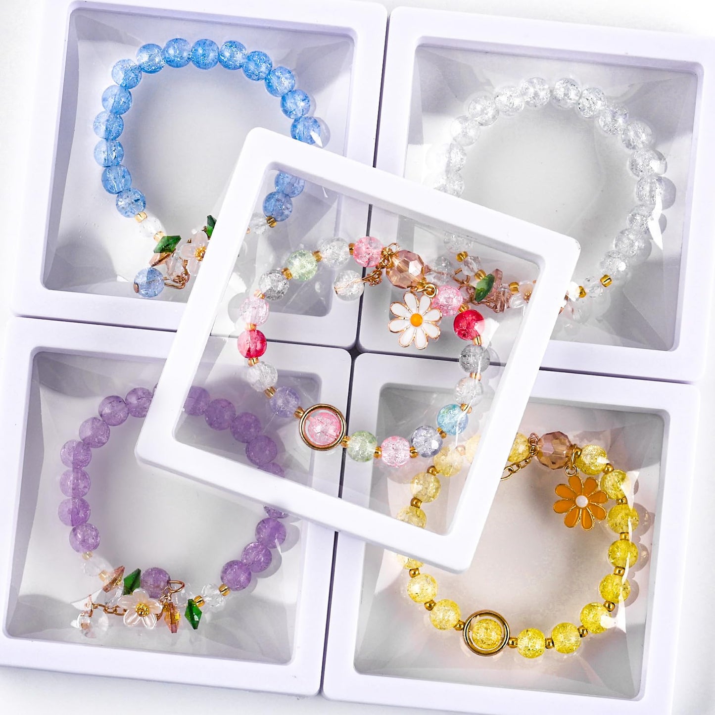 XSEINO About 3600pcs 8mm Glass Beads Making Kit,6Box-144 Colors Dreamy Series Colorful Crystal Beads for Making,DIY Crafts