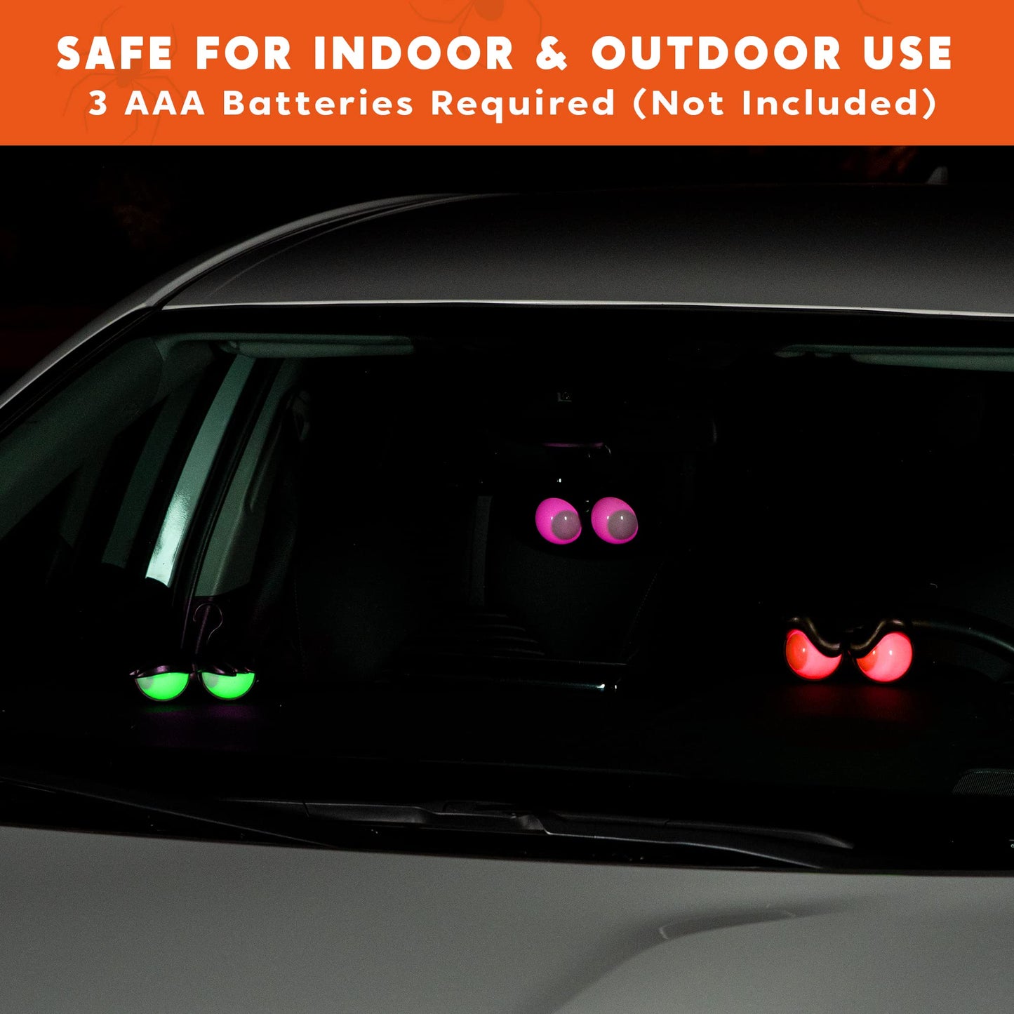 Joiedomi 3 Pack Halloween Decorations Indoor Halloween Lights with Timer Halloween Decoration Outdoor Halloween Party Supplies Halloween Flashing Eyes Decor for Yard Lawn Garden（Red,Green,Purple）