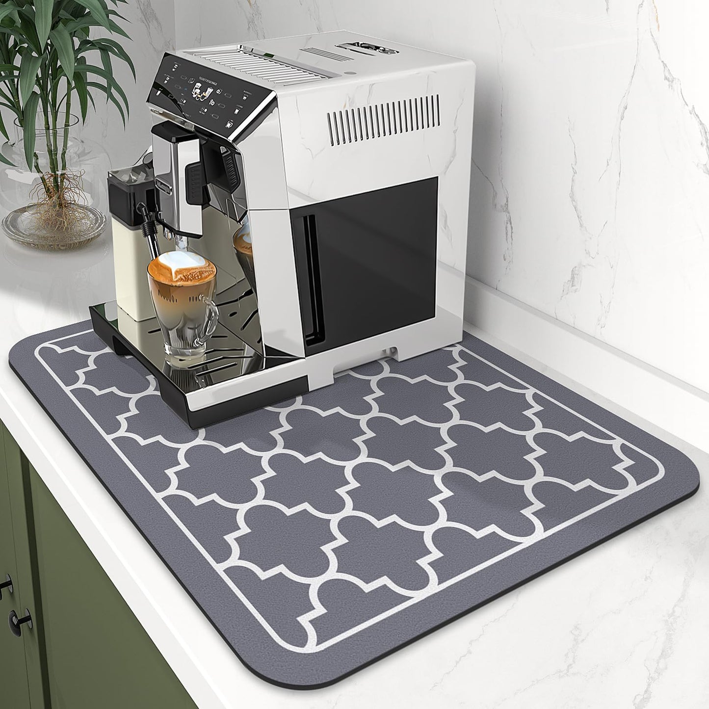 Dish Drying Mat Super Absorbent Drying Mat Large Dish Drying Mats for Kitchen Counter Easy Clean Dish Mat Kitchen Drying Mat15"x 18" Stylish Grey