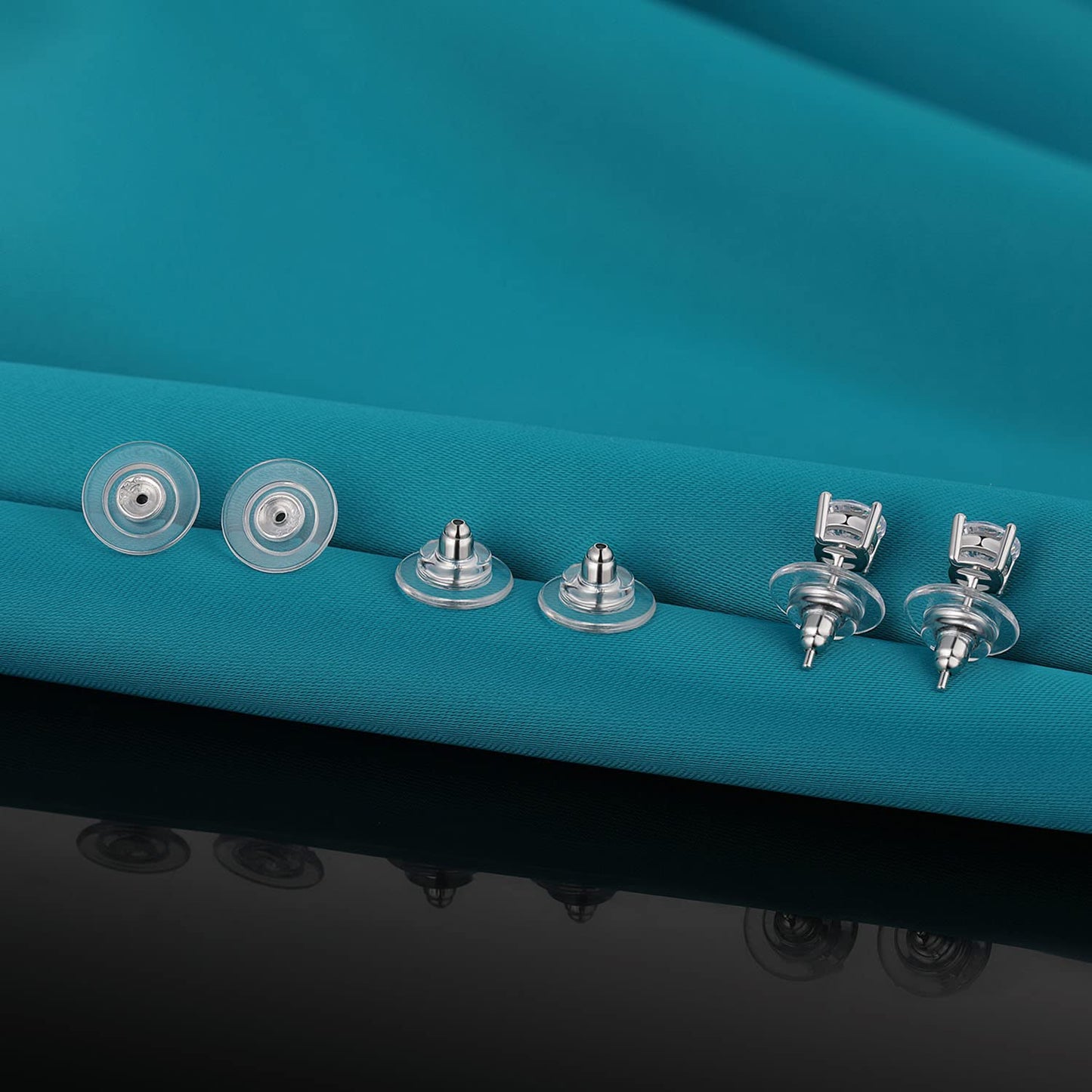 Catinee 3Pairs 925 Sterling Silver Earring Backs Replacements for Diamond Studs,14K White Gold Plated Hypoallergenic Secure Earring Backs (Silver)