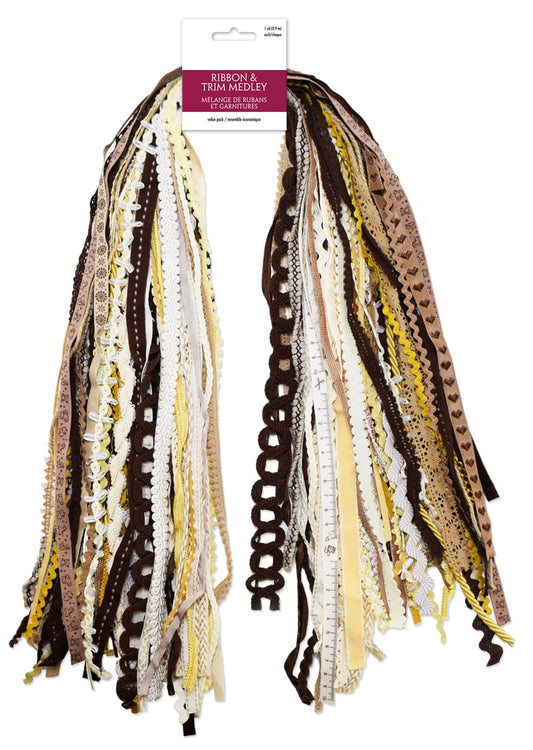 Assorted Ribbon - Ribbons for Crafts Wrapping Ribbon Fabric Ribbon Hair Ribbons for Girls Craft Ribbon Decorative Ribbon Fabric Trim Bow Making Supplies Bow Ribbon Trim Approx 30 Yards - Natural