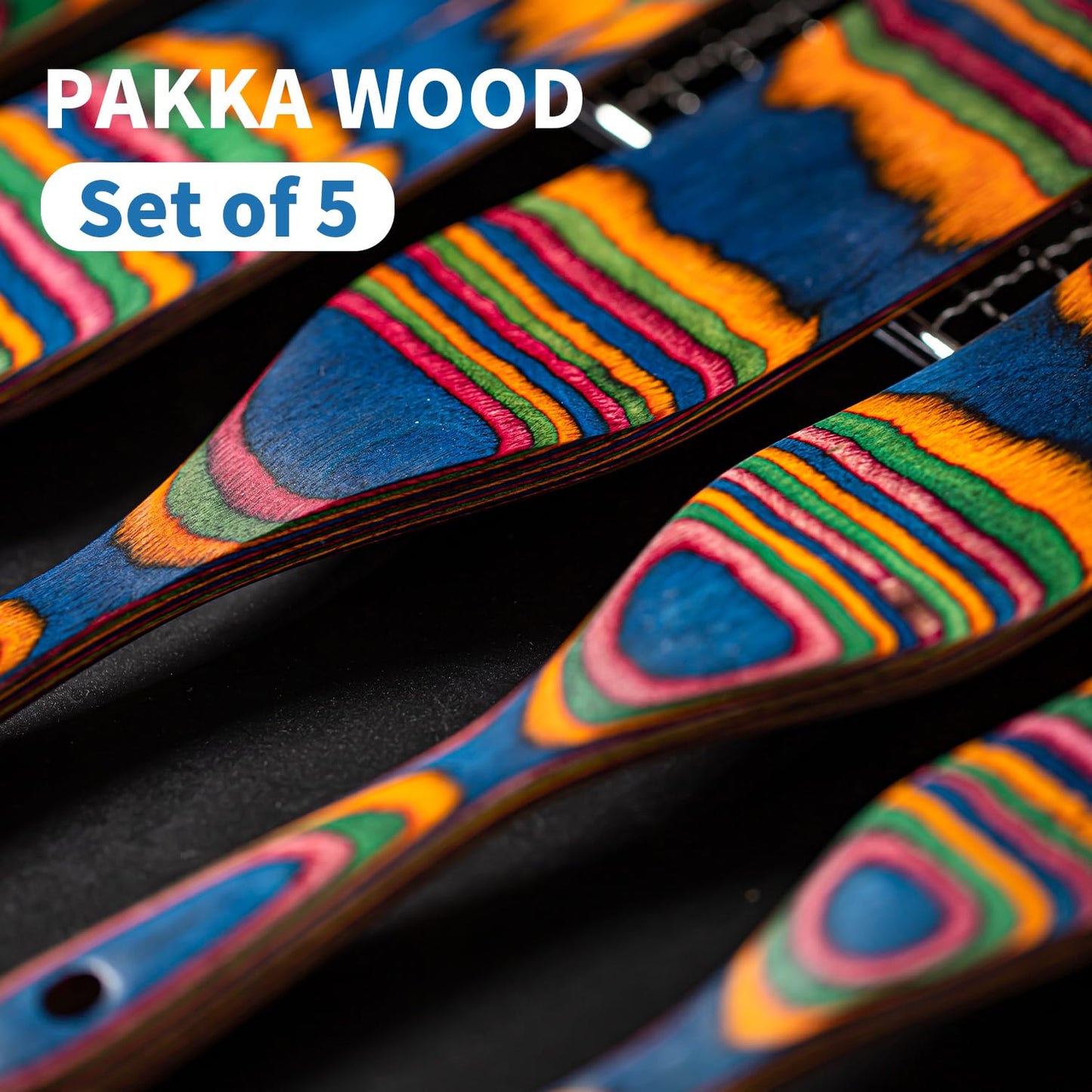 Pakkawood Spurtle Set, 5 Pcs Pakkawood Kitchen Utensils, Wooden Spoons for Cooking, Wooden Utensils for Cooking, Spurtles Kitchen Tools As Seen On Tv, Camping Cookware, Halloween Decorations