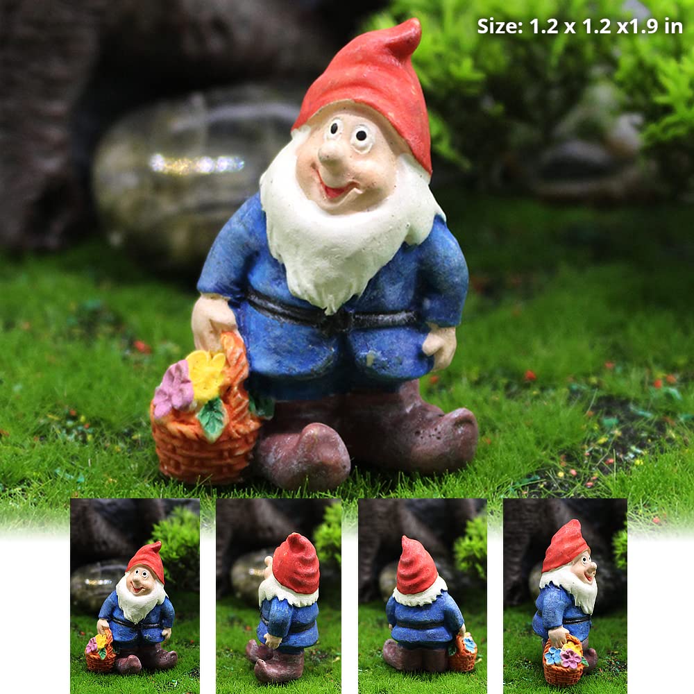 PEATOP Fairy Garden Accessories, Garden Gnome Figurines Set of 7, Miniature Gnome Figurines for Plant Pots Decor, Home Decoration, Fairy Garden