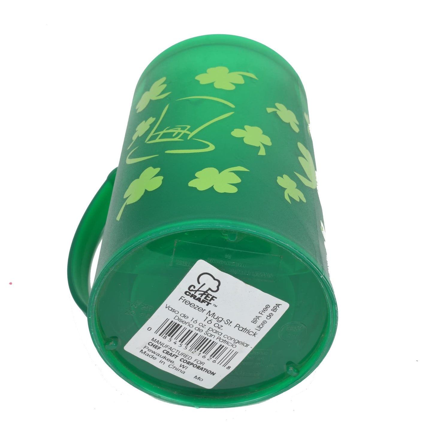 Chef Craft Select St. Patrick's Day Freezer Mug, 16 Ounce Capacity, Green