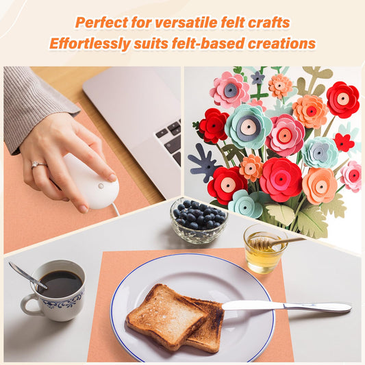 XSEINO 13 Rolls Pink Orange Felt Fabric,8"x35"(20.5x90cm) 1.4mm Thick Soft Felt Fabric Sheet for Crafts,Pink Orange Series Colors Soft Nonwoven Fabric,Fit for Decoration, Sewing, DIY Crafts