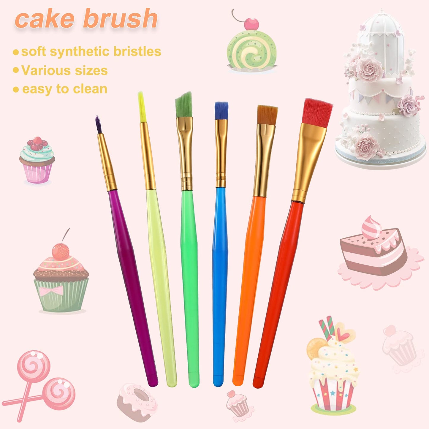 19 Pieces Cake Decorating Tools,Cookie Fondant Modeling Set,Marshmallow Sculpting Brush and Fondant Modeling Tools for DIY Cake Sugar Gum Paste Decorating Supplies