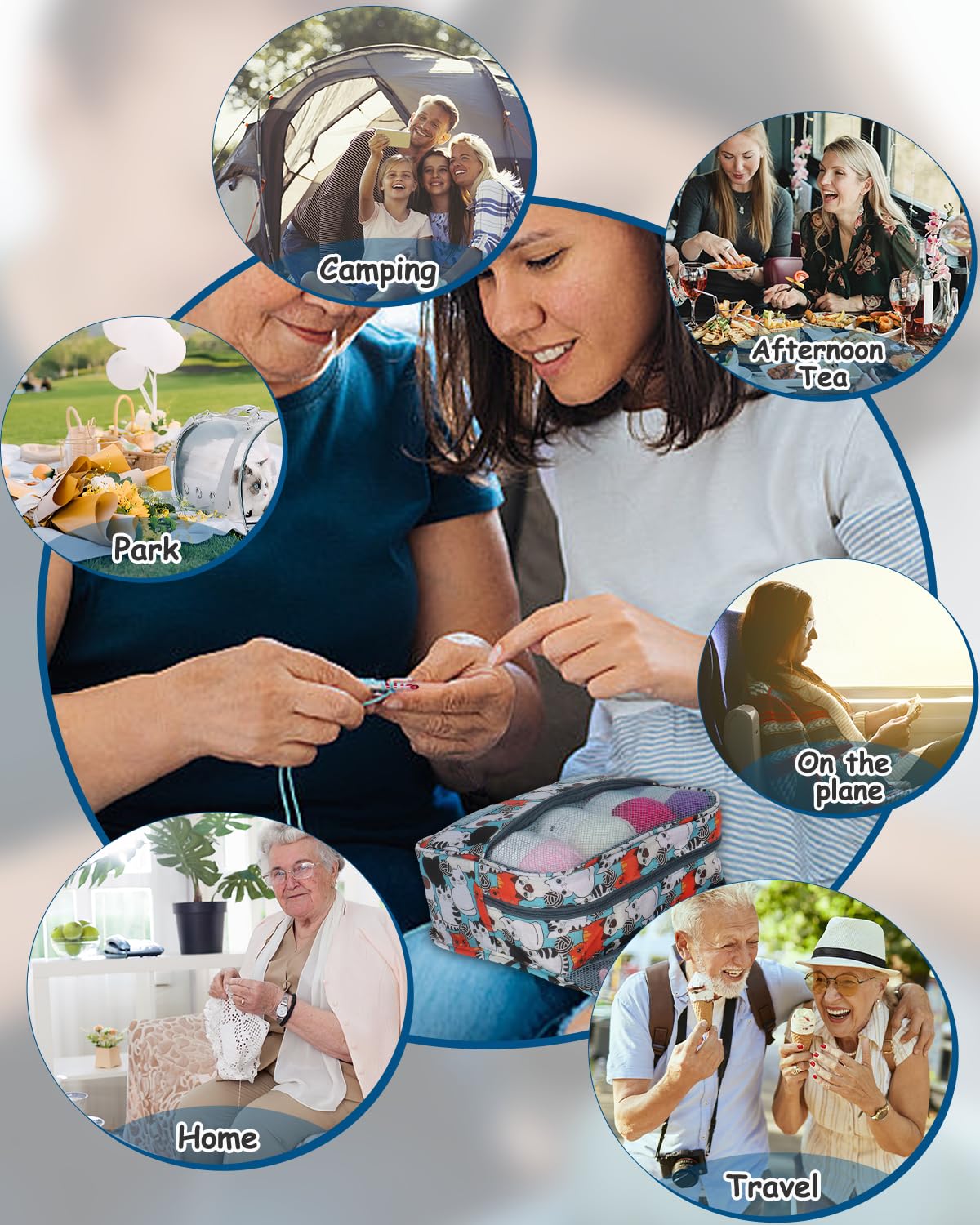 Crochet Kit for Beginners with 15 Colors Yarn and Introduction Book, 71pcs Crochet Starter Kit Everything for Adult, Learn to Crochet Kit with Soft Grip Crochet Hooks and Blue Cat Bag