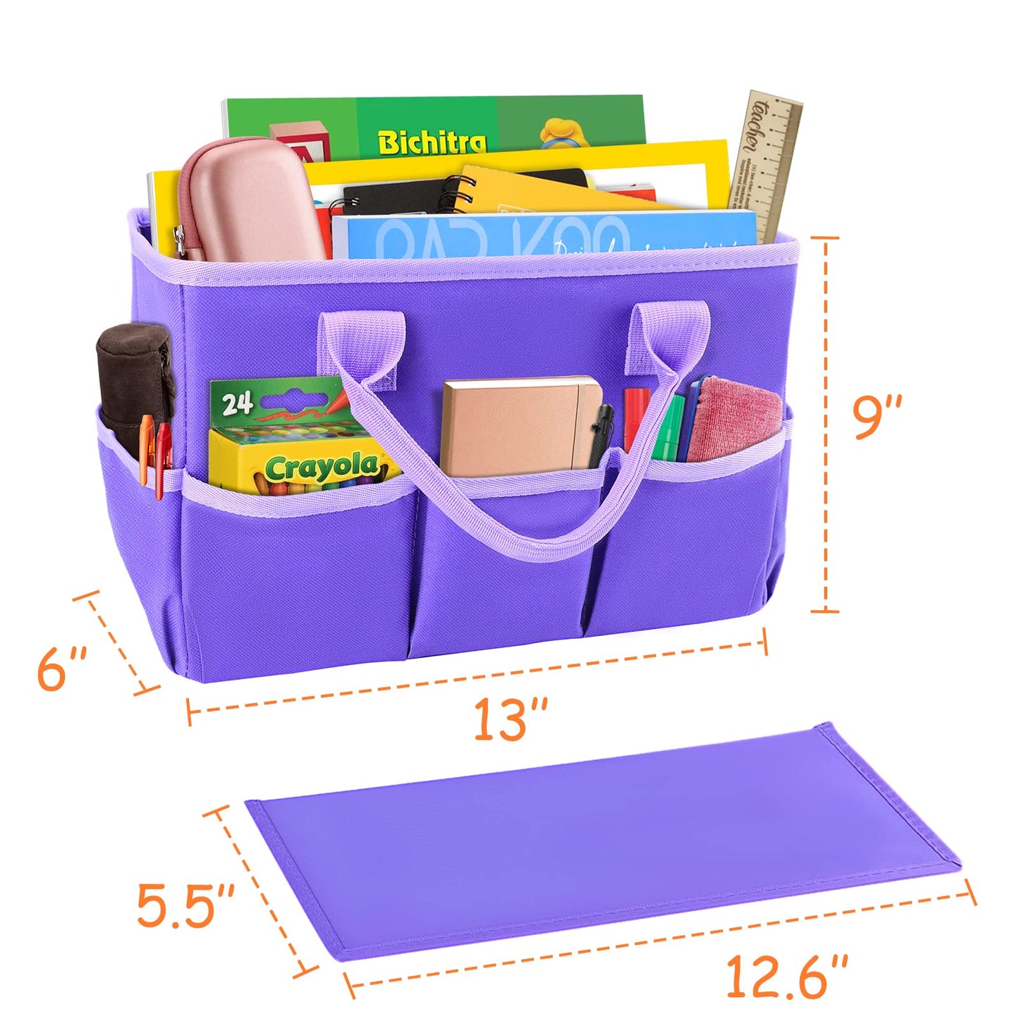 ZKOO Art Organizer Desktop Craft Storage Tote Bag Organizer for Crafts, Sewing, Paper, Art, Canvas, Supplies Storage Organization with Handles for Travel or Daily Use (Purple, Small)