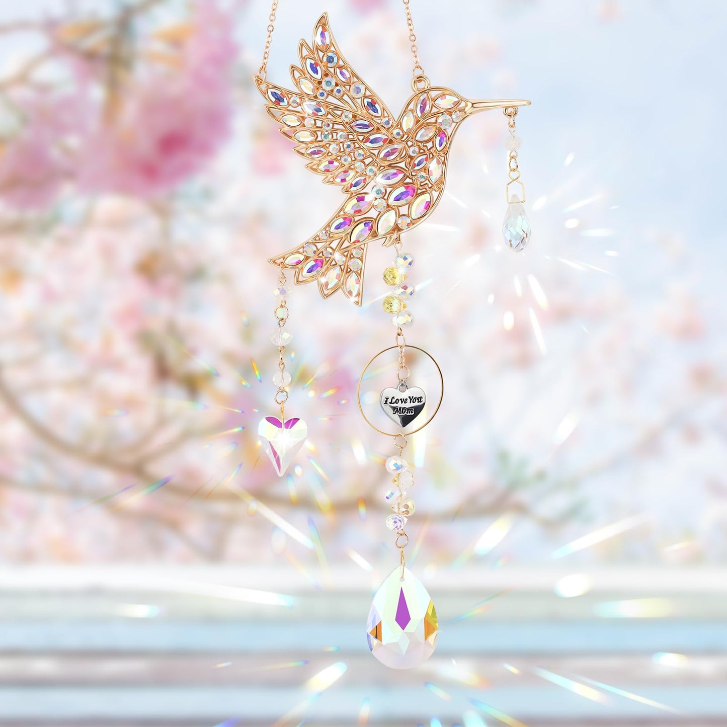 Hummingbird Gifts for Mom - Mom Gifts for Mothers Day Birthday Valentines Day, Sun Catchers Indoor Window, Hummingbird Gift for Women Mother Grandma Bird Lovers Outdoor Garden Spring Home Decor
