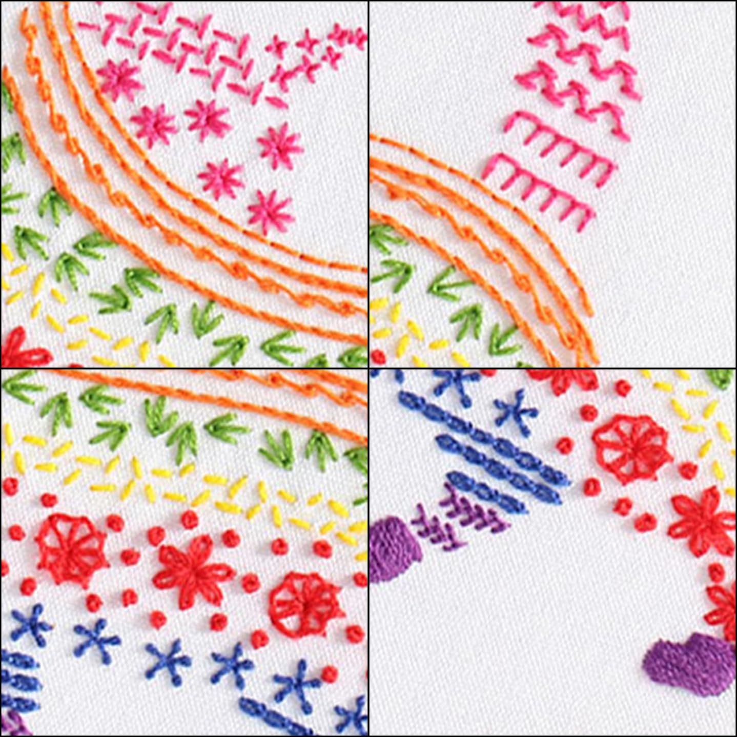 Embroidery Kits for Beginners Adults,Cat Stamped Pattern Practice for Starters,Cross Stitch Kit Including Hoop,Cloth,Needles, Instruction and Threads