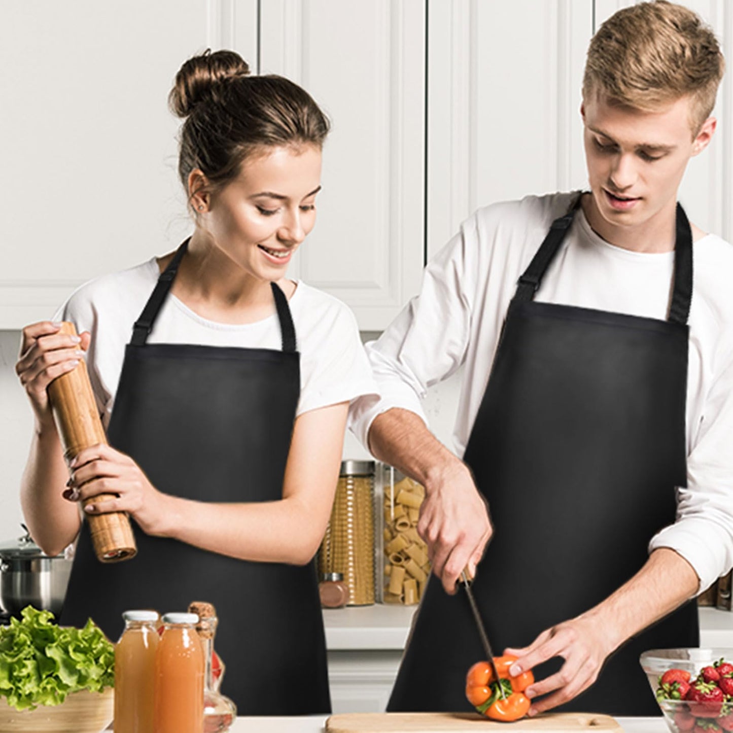 4 Pack Waterproof Rubber PVC Apron Adjustable Dishwasher Apron-Women Men Heavy Duty Work Apron for Dishwashing Chemical Lab Butcher Grooming Black