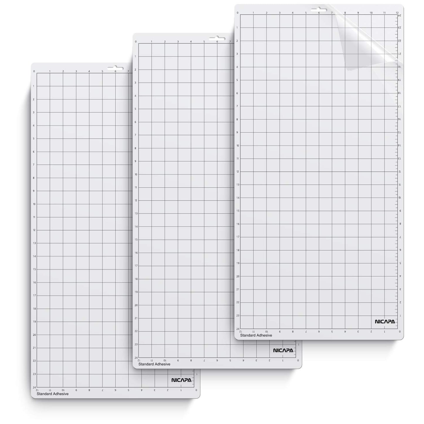 Nicapa StandardGrip Cutting Mat for Silhouette Cameo 3/2/1 (12x24 inch,3 Mats) Standard Adhesive Sticky Quilting Cricket Cut Mats Replacement Accessories for Silhouette Cameo