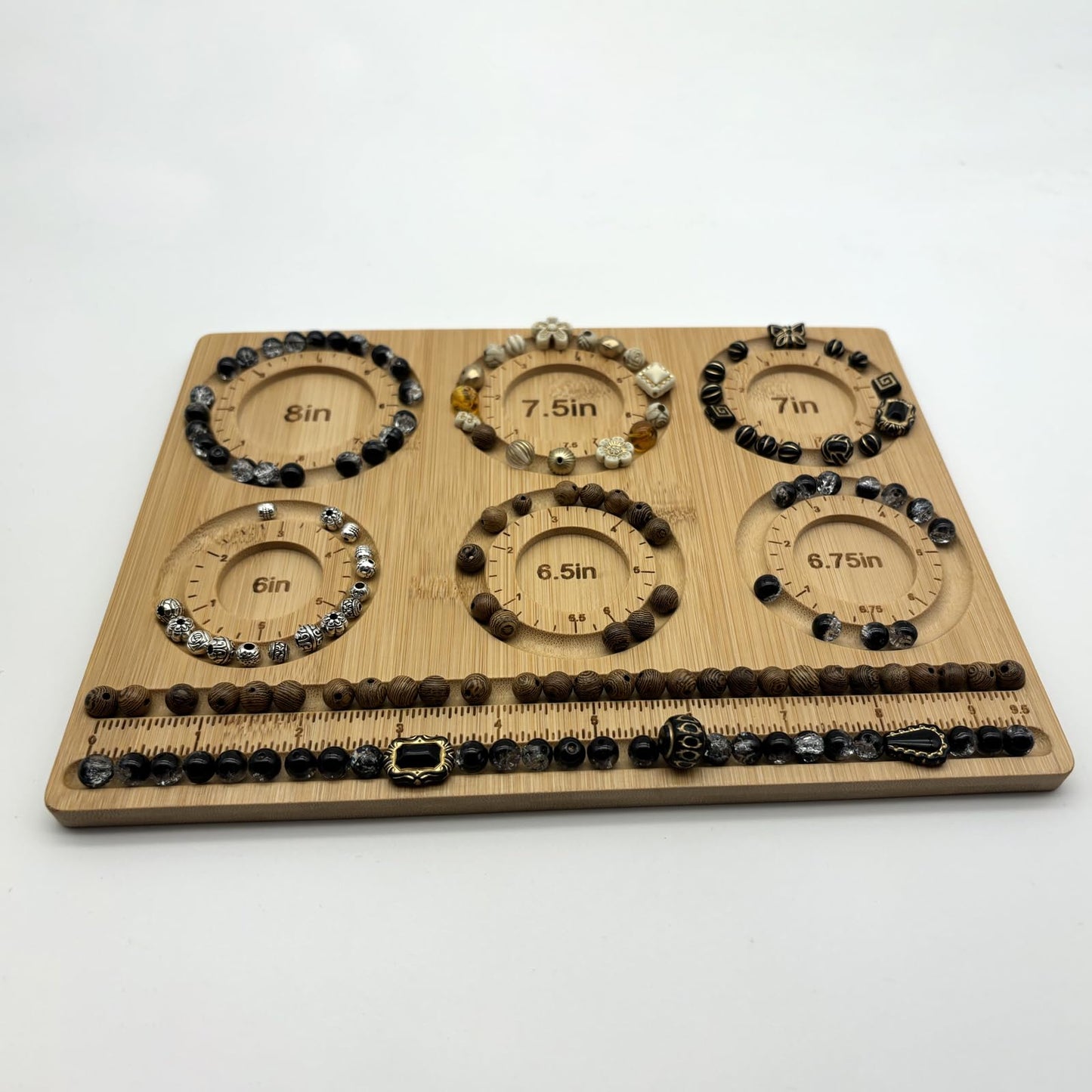 NOAVAOL Bead Boards for Jewelry Making, Combi Bamboo Beading Board for Jewelry Bracelet Making, Beading Trays Jewelry Design Mats for Necklace, Bracelet, DIY Design-small