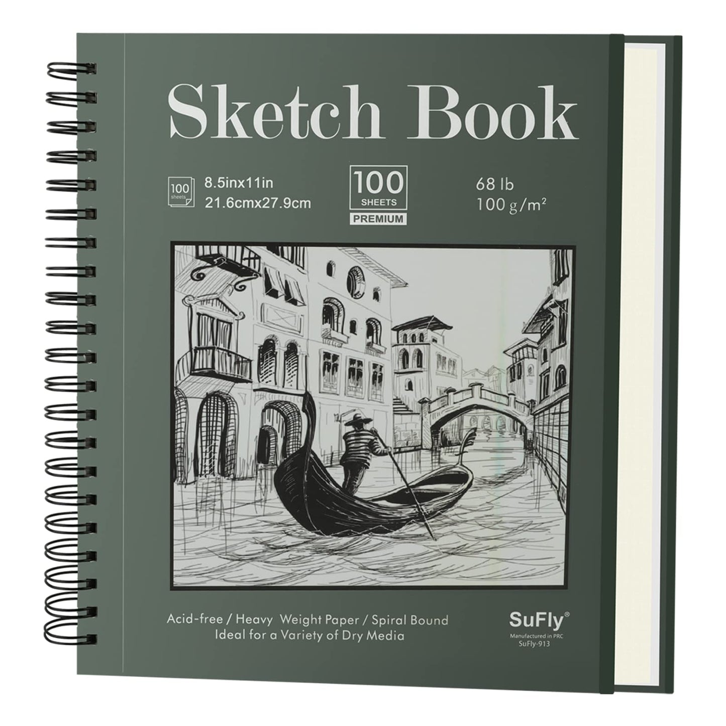 Sketch Book 8.5 x 11, Sketch Pad, Pack of 1 (68lb/110gsm), 100 Sheets Spiral Sketchbook, Acid Free Drawing Paper, Sketch Pads for Drawing for Adults, Art Paper for Drawing and Painting for Kids.