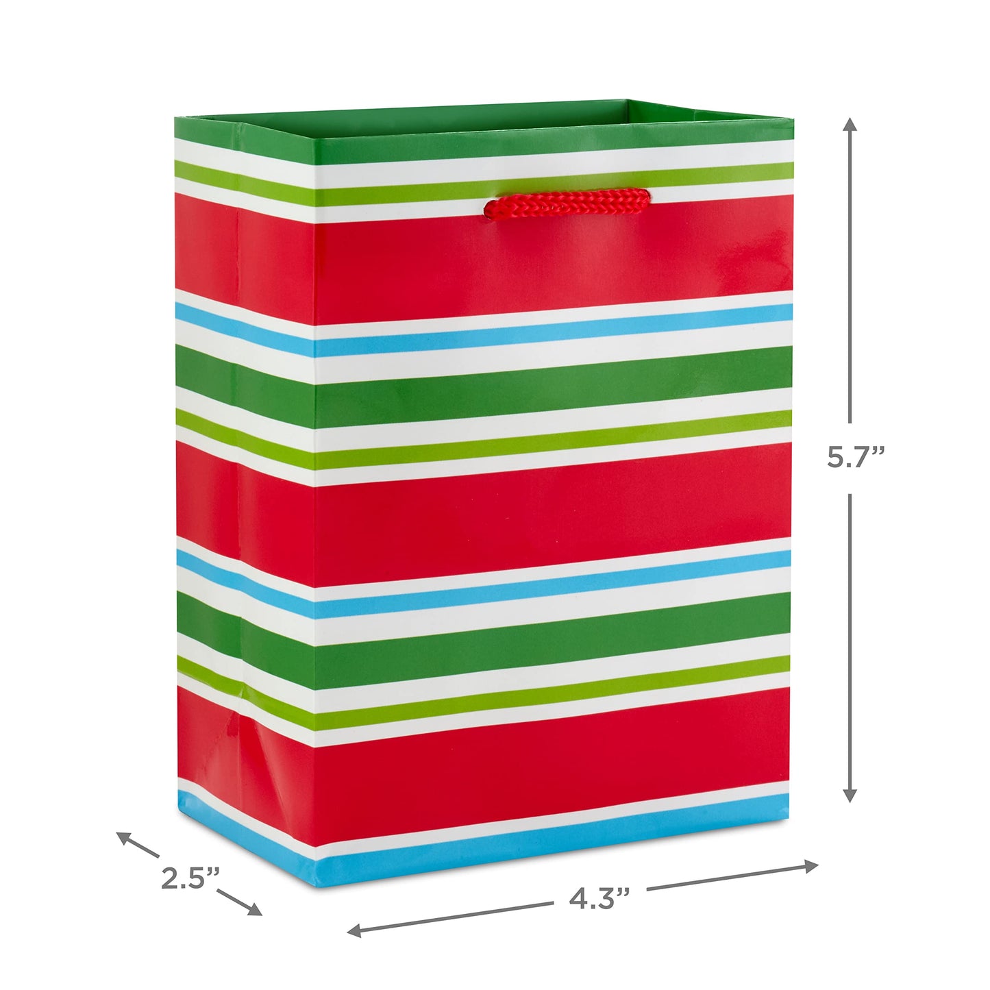 Image Arts 5" Small Christmas Gift Bag Bundle (10 Bags: Santa, Plaid, Stripes, Penguin) for Kids, Coworkers, Gift Cards, Party Favors